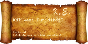 Kövesi Euridiké névjegykártya